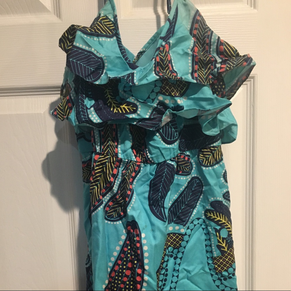 Colourful turquoise Tibi dress